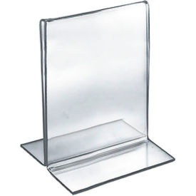 Global Approved 152726 Vertical Double Sided Stand Up Sign Holder 4" x 6" Acrylic - Pkg Qty 10