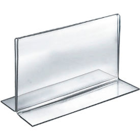 Global Approved 152727 Horizontal Double Sided Stand Up Sign Holder 6" x 4" Acrylic - Pkg Qty 10