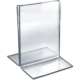 Global Approved 152731 Vertical Double Sided Stand Up Sign Holder 3.5" x 5" Acrylic - Pkg Qty 10