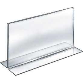 Global Approved 152734 Horiz.l Double Sided Stand Up Sign Holder 8.5" x 5.5" Acrylic - Pkg Qty 10