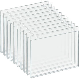Global Approved 162721 Horizontal Wall Mount Acrylic Sign Holder 7" x 5.5" Acrylic - Pkg Qty 10