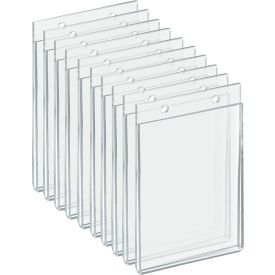 Global Approved 162724 Vertical Wall Mount Acrylic Sign Holder 3.5" x 5" Acrylic - Pkg Qty 10