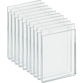 Global Approved 162722 Vertical Wall Mount Acrylic Sign Holder 5" x 7" Acrylic - Pkg Qty 10