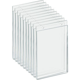 Global Approved 162726 Vertical Wall Mount Acrylic Sign Holder 5.5" x 8.5" Acrylic - Pkg Qty 10