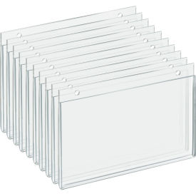 Global Approved 162727 Horizontal Wall Mount Acrylic Sign Holder 8.5" x 5.5" Acrylic - Pkg Qty 10