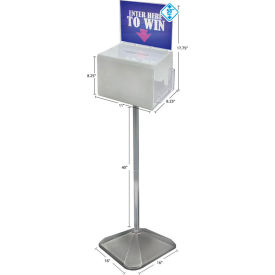 Global Approved 206303 Extra Large Acrylic Suggestion Box on Pedestal 11" x 8.25" Acrylic 1 Piece