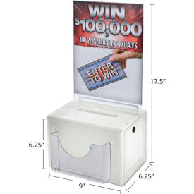 Global Approved 206387 Large Acrylic Suggestion Box 7.75" x 6" Acrylic 1 Piece