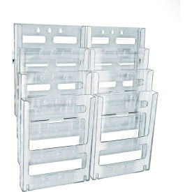 Global Approved 252322 8-Pocket Letter Size Wall Mount Display 19" x 28.75" Acrylic 1 Piece