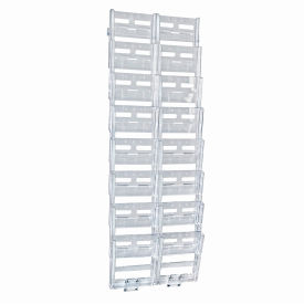 Global Approved 252325 16-Pocket Letter Size Wall Mount Display 19" x 51.75" Acrylic 1 Piece