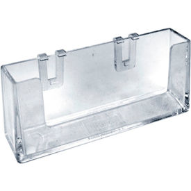 Global Approved 252365 Clipping Business Card Pocket Holder 3.875" x 1.25" Acrylic - Pkg Qty 10