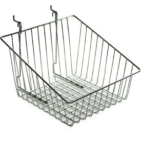 Global Approved 300623 Sloped Chrome Wire Basket 8" High Metal - Pkg Qty 2