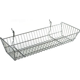 Global Approved 300626 Slanted Chrome Wire BsktPegboard/Slatwall 24.25" x 10" Metal - Pkg Qty 2