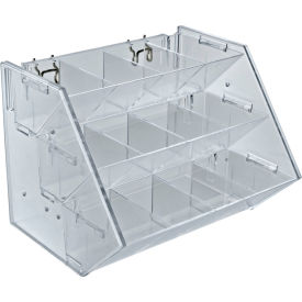 Global Approved 223012 12-Compartment Tray For Pegboard/Slatwall Tray 11.25" x 9" Acrylic 1 Piece