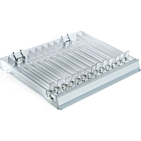 Global Approved 225513 13-Section Cosmetic Tray For Pegboard/Slatwall 12" x 1.25" Acrylic -Pkg Qty 2