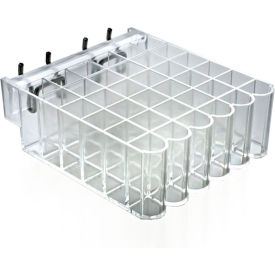 Global Approved 225526 36-Section Cosmetic Tray For Pegboard/Slatwall 5" x 2.5" Acrylic - Pkg Qty 2