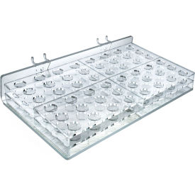 Global Approved 225533 48-Slot Mascara & Cosmetic Tray Pgbrd/Slatwall 12" x 2" Acrylic - Pkg Qty 2