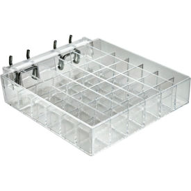 Global Approved 225551 36-Section Lipstick Tray For Pegboard/Slatwall 6" x 1.25" Acrylic - Pkg Qty 2