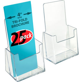 Global Approved 252012 Countertop Tri-Fold Brochure Holder 4" x 7.25" - Pkg Qty 25
