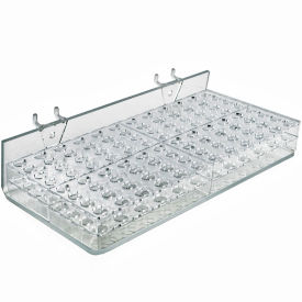 Global Approved 225596 96-Slot Masc. & Cosm. Tray Pgbrd/Slat-W 10.25" x 2.25" Acrylic - Pkg Qty 2
