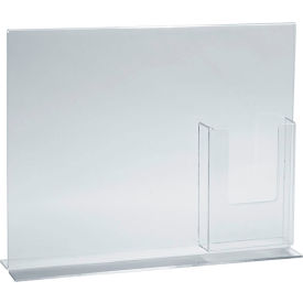 Global Approved 252053 Vertical Double Sided Sign Holder W/ Brochure Pocket 14" x 11"- Pkg Qty 2