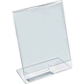 Global Approved 252050 Vert. Countertop Sign Holder W/ Business Card Pocket 8.5" x 11" - Pkg Qty 10