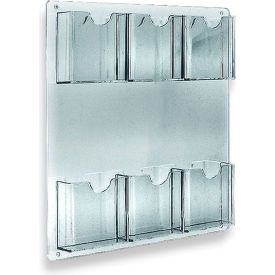 Global Approved 252066 6-Pocket Wall Mount Brochure Holder 14.5" x 16" - Pkg Qty 2