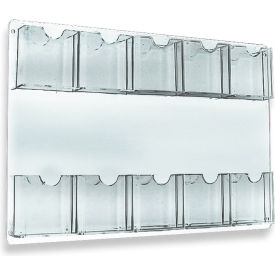 Global Approved 252069 10-Pocket Wall Mount Brochure Holder 23.75" x 15.75" - Pkg Qty 2
