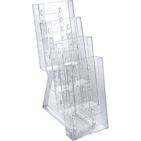 Global Approved 252306 4-Tier Tri-Fold Size Countertop Brochure Holder 4.5" x 13.25" - Pkg Qty 2