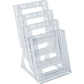 Global Approved 252311 4-Tier Letter Size Countertop Brochure Holder 9" x 16.5" - Pkg Qty 2
