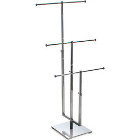 Global Approved 300653 Adjustable Three Bar Necklace Display 13" x 29" Metal 1 Piece