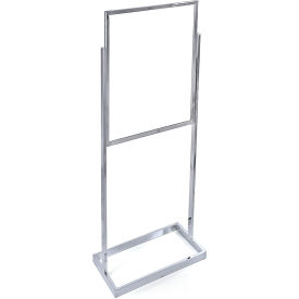 Global Approved 300701 Chrome Single Panel Sign Easel 23.75" x 59" Metal 1 Piece