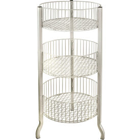 Global Approved 300703 3-Tiered Large White Wire Bins 45" OAH Metal 1 Piece