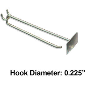 Global Approved 700818 8" Metal Scan Hook Galvanized Metal Finish - Pkg Qty 50