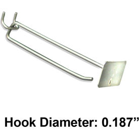 Global Approved 700826 6" Metal Scan Hook Galvanized Metal Finish - Pkg Qty 50