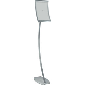 Global Approved 300886 Curved Floor Sign Holder 8.5" x 11" Metal 1 Piece
