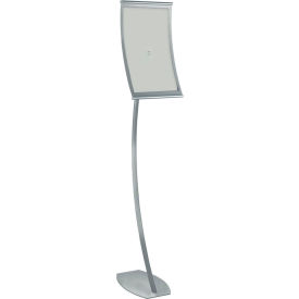 Global Approved 300888 Curved Floor Sign Holder 11" x 17" Metal 1 Piece