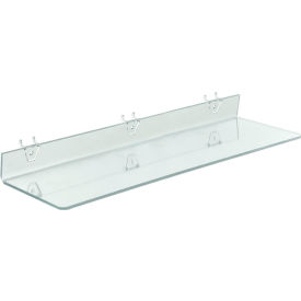 Global Approved 556009 Acrylic Shelf For Pegboard/Slatwall 24" x 2" Clear - Pkg Qty 4