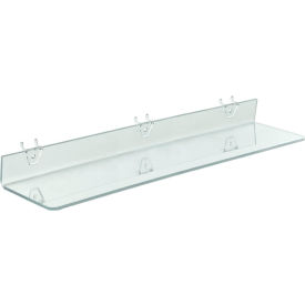 Global Approved 556010 Acrylic Shelf For Pegboard/Slatwall 24" x 2" Clear - Pkg Qty 4
