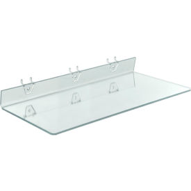 Global Approved 556011 Acrylic Shelf For Pegboard/Slatwall 20" x 2" Clear - Pkg Qty 4