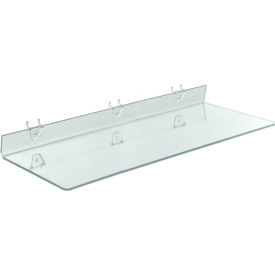 Global Approved 556008 Acrylic Shelf For Pegboard/Slatwall 24" x 2" Clear - Pkg Qty 4