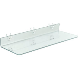 Global Approved 556012 Acrylic Shelf For Pegboard/Slatwall 20" x 2" Clear - Pkg Qty 4