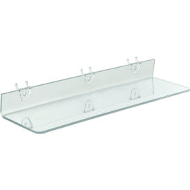 Global Approved 556013 Acrylic Shelf For Pegboard/Slatwall 20" x 2" Clear - Pkg Qty 4