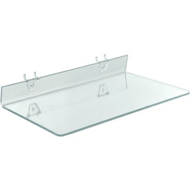 Global Approved 556014 Acrylic Shelf For Pegboard/Slatwall 16" x 2" Clear - Pkg Qty 4