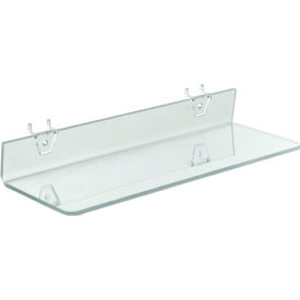 Global Approved 556016 Acrylic Shelf For Pegboard/Slatwall 16" x 2" Clear - Pkg Qty 4