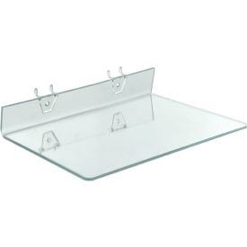 Global Approved 556018 Acrylic Shelf For Pegboard/Slatwall 13.5" x 2" Clear - Pkg Qty 4