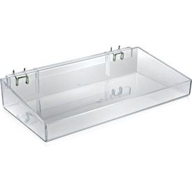 Global Approved 556070 16" Wide Open Tray 3" High Clear - Pkg Qty 2