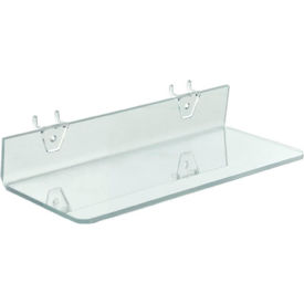 Global Approved 556017 Acrylic Shelf For Pegboard/Slatwall 13.5" x 2" Clear - Pkg Qty 4