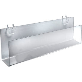 Global Approved 556091 Acrylic Greeting Card Holder For Pgbrd/Slatwall 16" x 5" Clear - Pkg Qty 2
