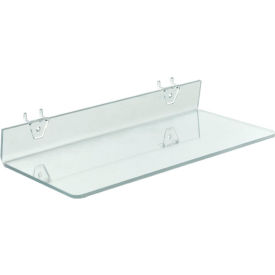 Global Approved 556095 Acrylic Shelf For Pegboard/Slatwall 16" x 2" Clear - Pkg Qty 4