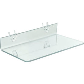 Global Approved 556099 Acrylic Shelf For Pegboard/Slatwall 13.5" x 2" Clear - Pkg Qty 4